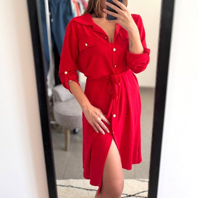 Robe chemise longue Modèle Maya