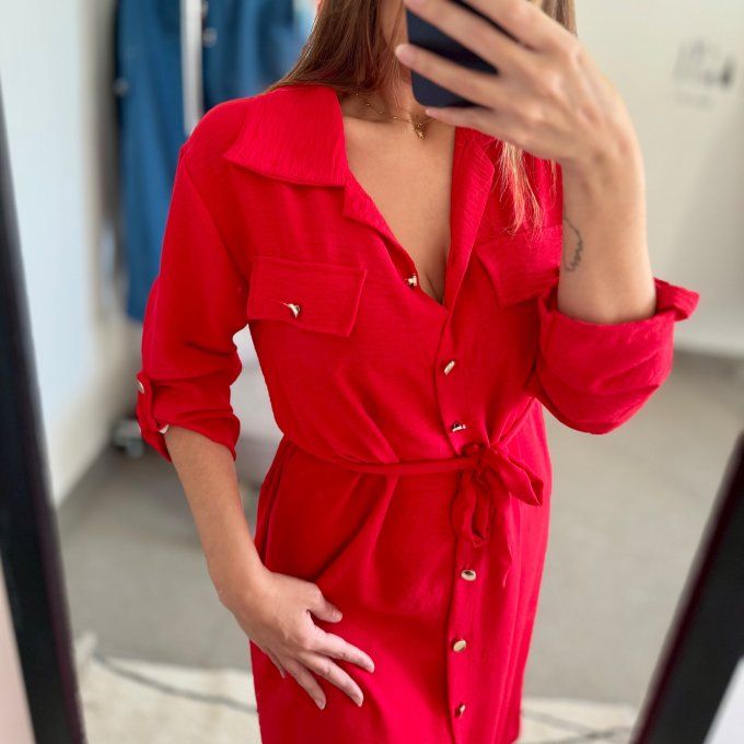 Robe chemise longue Modèle Maya