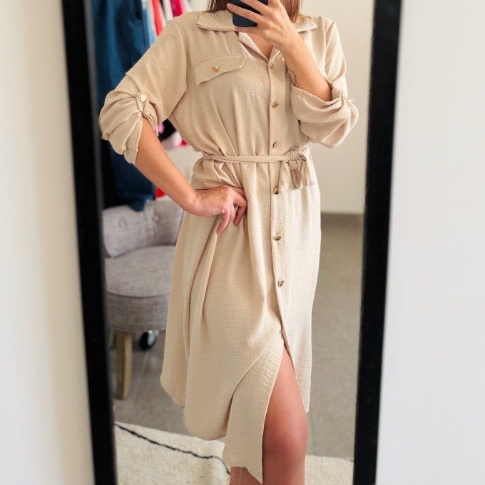 Robe chemise longue Modèle Maya