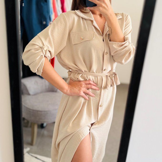 Robe chemise longue Modèle Maya