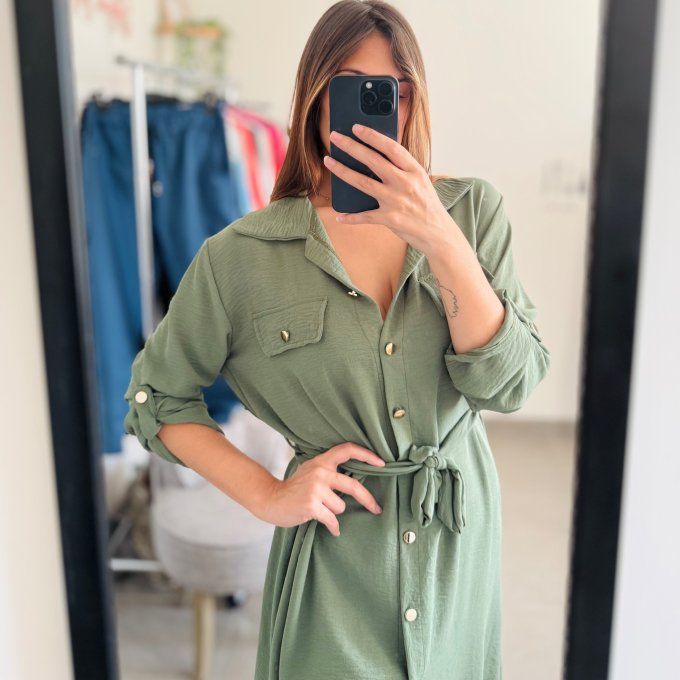 Robe chemise longue Modèle Maya