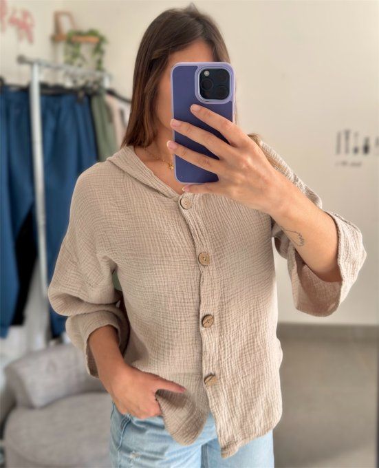 Gilet à capuche fin Modèle Jade