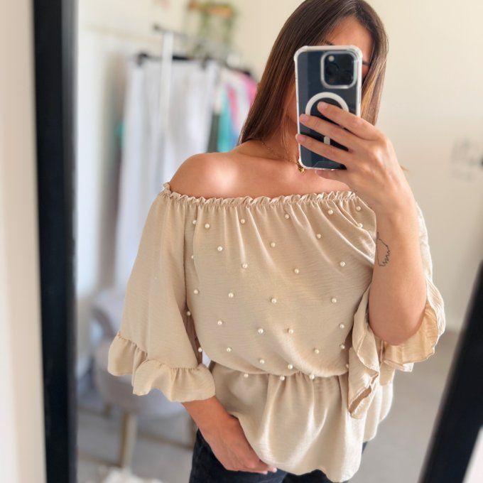 Top col bardot Modèle Perla