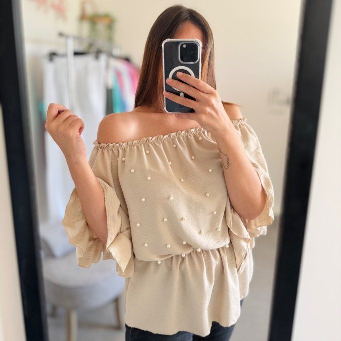 Top col bardot Modèle Perla