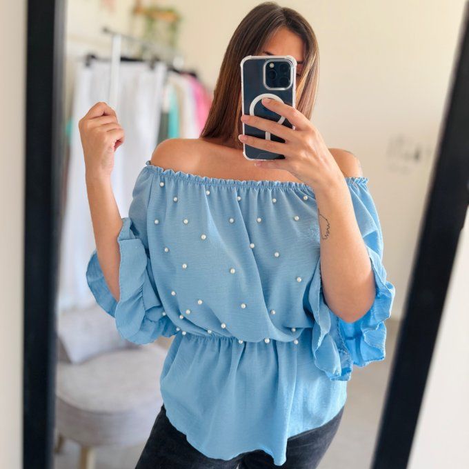 Top col bardot Modèle Perla