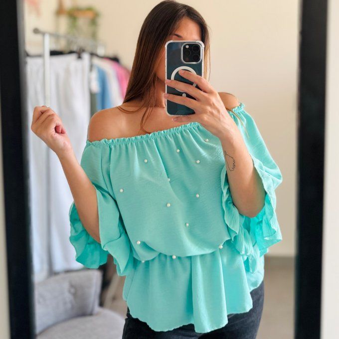 Top col bardot Modèle Perla