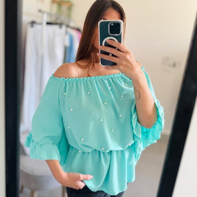 Top col bardot Modèle Perla