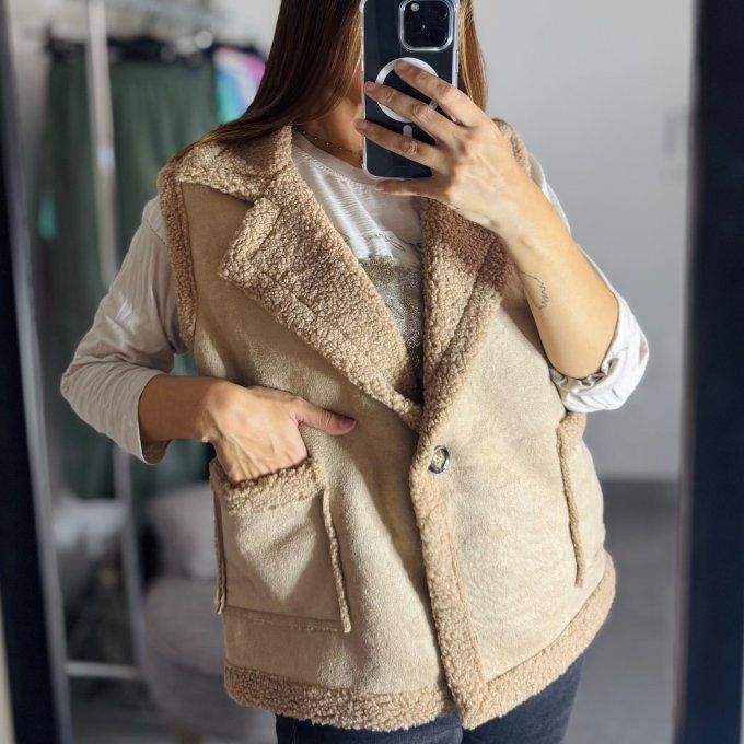 Veste sans manches bi matière Modèle Pam