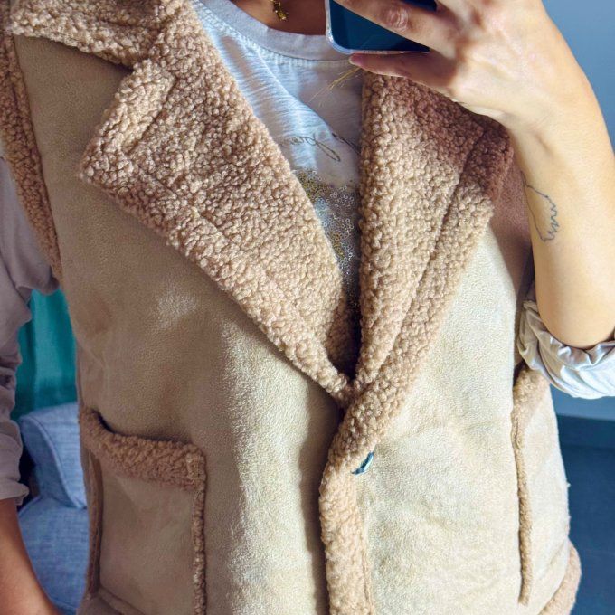 Veste sans manches bi matière Modèle Pam