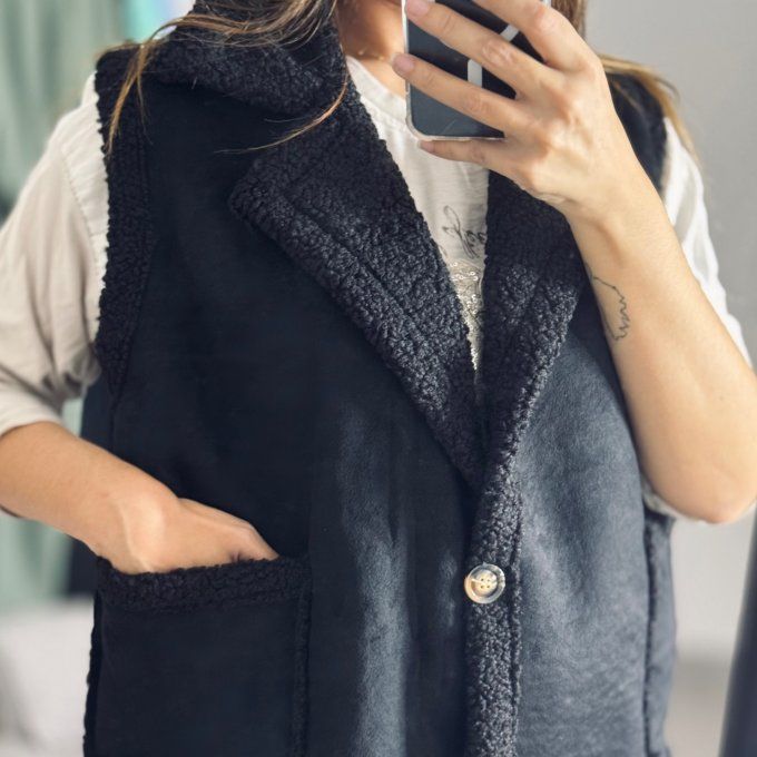 Veste sans manches bi matière Modèle Pam