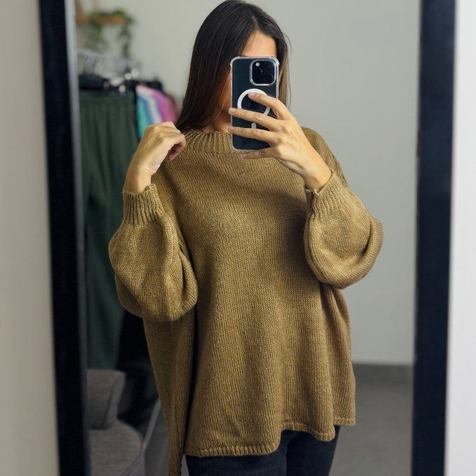 Pull à surpiqure Modèle Melanie Camel