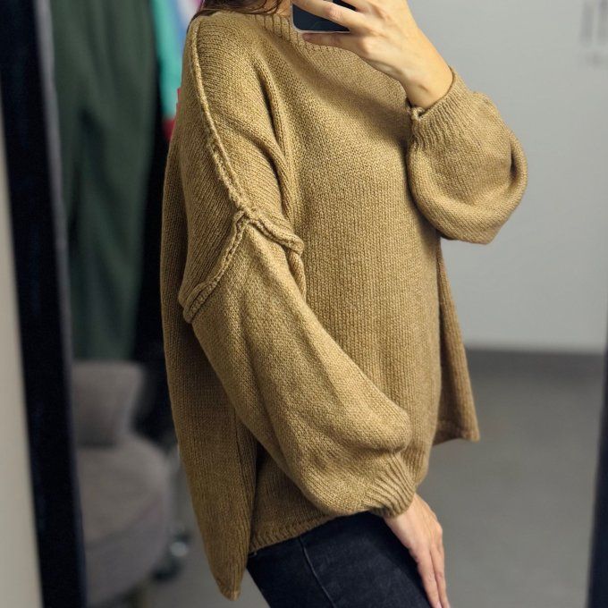 Pull à surpiqure Modèle Melanie Camel